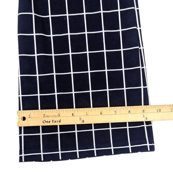 Betabrand Windowpane Stretch Dress Pants Career Womens Medium Navy Blue Pull On - Picture 11 of 11